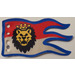 LEGO Wit Vlag 5 x 8 met Blauw Border en Royal Knights Leeuw Hoofd