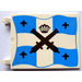 LEGO Wit Vlag 6 x 4 met 2 Connectors met Zwart Crossed Cannons, Kroon en Fleur De Lys over Blauw en Wit Kruis Patroon (2525)
