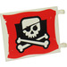 LEGO White Flag 6 x 4 with 2 Connectors with Jolly Roger on red background (2525 / 48985)