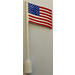 LEGO White Flag on Flagpole with 50 Stars without Bottom Lip (776)