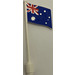 LEGO White Flag on Flagpole with Australia with Bottom Lip (777)