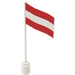 LEGO White Flag on Flagpole with Austria with Bottom Lip (777)