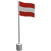 LEGO White Flag on Flagpole with Austria without Bottom Lip (776)