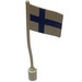 LEGO White Flag on Flagpole with Finland without Bottom Lip (776)