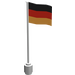 LEGO White Flag on Flagpole with Germany with Bottom Lip (777)