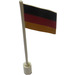 LEGO Weiß Flagge auf Flagpole mit Germany ohne Unterlippe (776)