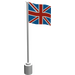 LEGO White Flag on Flagpole with Great Britain without Bottom Lip (776)