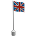 LEGO Wit Vlag Aan Flagpole met Great Britain zonder lip aan de onderzijde (776)