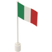 LEGO Weiß Flagge auf Flagpole mit Italy mit Unterlippe (777)