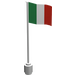 LEGO blanc Drapeau sur Flagpole avec Italy avec lèvre inférieure (777)
