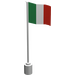LEGO White Flag on Flagpole with Italy without Bottom Lip (776)