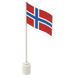 LEGO Biały Flaga NA Flagpole z Norway z dolną wargą (777)