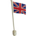 LEGO Wit Vlag aan Flagpole met United Kingdom met lip aan de onderzijde (777)