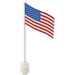 LEGO White Flag on Flagpole with United States with Bottom Lip (777)