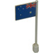 LEGO White Flag on Ridged Flagpole with Australia Flag Sticker (3596)