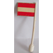 LEGO Blanco Bandera en Ridged Flagpole con Austria Bandera Pegatina (3596)