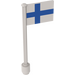 레고 하얀색 깃발 ~에 Ridged Flagpole ~와 함께 Finland 깃발 상표 (3596)