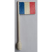 LEGO White Flag on Ridged Flagpole with France Flag Sticker (3596)