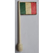 LEGO White Flag on Ridged Flagpole with Italian Flag Sticker (3596)