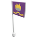 LEGO White Flag on Ridged Flagpole with Pink and Yellow Crown and Ribbon Sticker (3596)