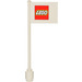 LEGO Blanco Bandera en Ridged Flagpole con Pequeño LEGO logo (3596)