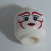 LEGO White Head with Red Face Paint and Smile / Scowl (Double Sided) (Recessed Solid Stud) (3626)