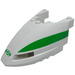 LEGO Bianco High Speed Treno Anteriore Naso  6 x 10 x 3 2/3 con Verde Treno logo e Strisce (46862)