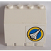 LEGO White Hinge Panel 2 x 4 x 3.3 with Shuttle in Yellow Circle Bottom Right Sticker (2582)