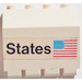 LEGO blanc Charnière Panneau 2 x 4 x 3.3 avec &#039;States&#039; et USA Drapeau Autocollant (2582)