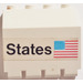 LEGO Weiß Scharnier Paneel 2 x 4 x 3.3 mit &#039;States&#039; und USA Flagge Aufkleber (2582 / 6139)