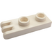 LEGO Hvit Hengsel Plate 1 x 2 med 3 Fingre og hule knotter (4275)