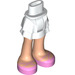 LEGO blanc Hanche avec Court Double Layered Skirt avec Pink Strapped shoes (35629 / 92818)