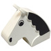 LEGO Bianco Cavallo Testa 2 x 6 x 4.5 con Nero Mane (6244 / 82247)