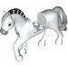 LEGO Bianco Cavallo con Nero e Grigio striped Maine (66146)