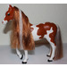 LEGO Weiß Pferd mit Brown Patches und Loose Brown und Weiß Haar (40623)