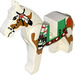 LEGO White Horse with Green Blanket and Red Hand on Left Side