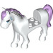 LEGO White Horse with Purple Mane and Butterfly Decoration with Blue Eyes