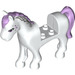 LEGO Weiß Pferd mit Purple Mane und Purple Dekoration mit Lavendelaugen (93085)