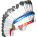 LEGO Wit Indian Headdress met Colored Feathers en Zwart Haar (93384)