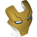 LEGO White Iron Man Visor with Gold Face and Blue and White Eyes (25502)