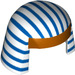 LEGO White Kerchief Head Cover with Blue Stripes and Gold Trim (18959 / 19009)
