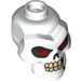 LEGO Wit Kruncha Skelet Minifigure Hoofd met Rode ogen, Cracks en Missing Tand (43693 / 43938)