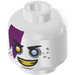 LEGO White MadTeo Minifigure Head (Safety Stud) (3274)