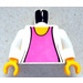 LEGO White Mary Jane Torso with Sweater over Dark Pink Top (973 / 73403)