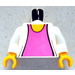 LEGO Wit Mary Jane Torso met Trui over Dark Roze Top (973 / 73403)