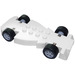 LEGO White McDonald&#039;s Racers Chassis with Slicks and Medium Stone Grey Wheels (85775)