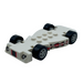 LEGO White McDonald&#039;s Racers Chassis with Slicks and Medium Stone Grey Wheels with Rally Fire and Sponsors Sticker (85775)