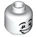 LEGO White Mime Head Smiling (Safety Stud) (3626 / 91291)