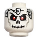 LEGO White Minifig, Head Skull Cracked with Metal Plates on Front and Back Pattern - Stud Recessed (Recessed Solid Stud) (3626)