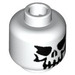 LEGO White Minifig Head with Evil Skeleton Skull (Safety Stud) (3626 / 52703)